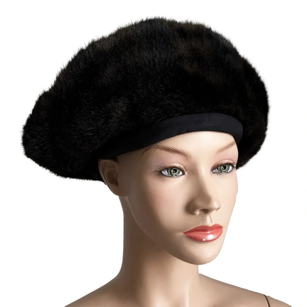 Norma Kamali for Stetson Hat Faux Fur Cossack Style Trapper Vintage 1980s OSFM